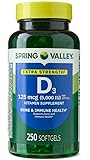 H4U Vitamin D3 5000 IU, 125 mcg per softgel, Supports Healthy Muscle Function, Bone, and Immune Health. Gluten-Free and Dairy-Free Vitamin D Supplement, 100 Count.