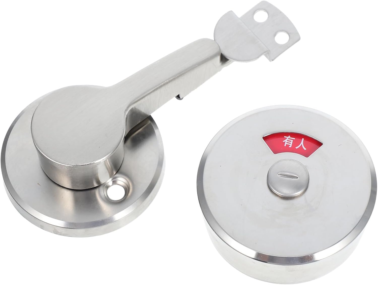 Stainless Steel Indicator Lock for Toilet Doors, Privacy Vacancy Occupied Bathroom Partition Door Lock Keyless Latch for Commercial Public Restrooms