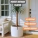 Fox & Fern 18.7 Inch Extra Large Planter — Premium Lightweight Fiberstone Matte White Plant Pot with Drainage Plug - Extra Large Planter for Indoor & Outdoor Use - Weather Resistant & UV Resistant
