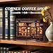 Fsolis Book Nook Kit - DIY Bookshelf Miniature Kit for Adults 3D Puzzle Booknook Bookstore Bookshelf Diorama Cafe Shop Tiny House with Cat, Craft Gifts for Women Book Lovers (Corner Coffee Shop)