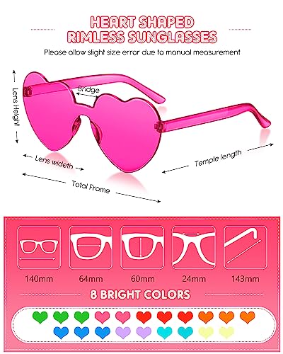 Sherr 48 Pairs Rimless Sunglasses Neon Party Supplies Colorful Glasses Plastic Sunglasses for Women Men Party Favor2