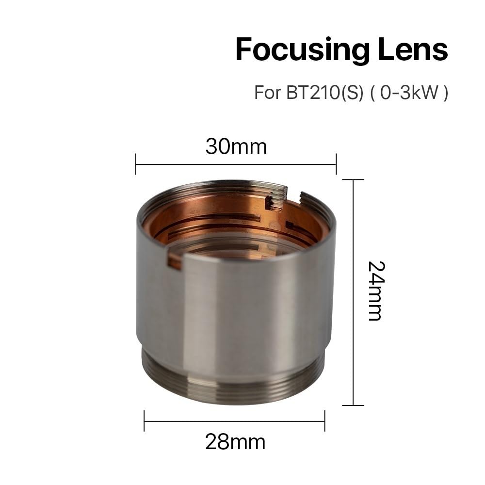 Lente di messa a fuoco F125mm for testa laser BT210/BT210S, lente di collimazione D28 3kw F100mm con supporto 1 pz.(30 * 24 * 28mm)