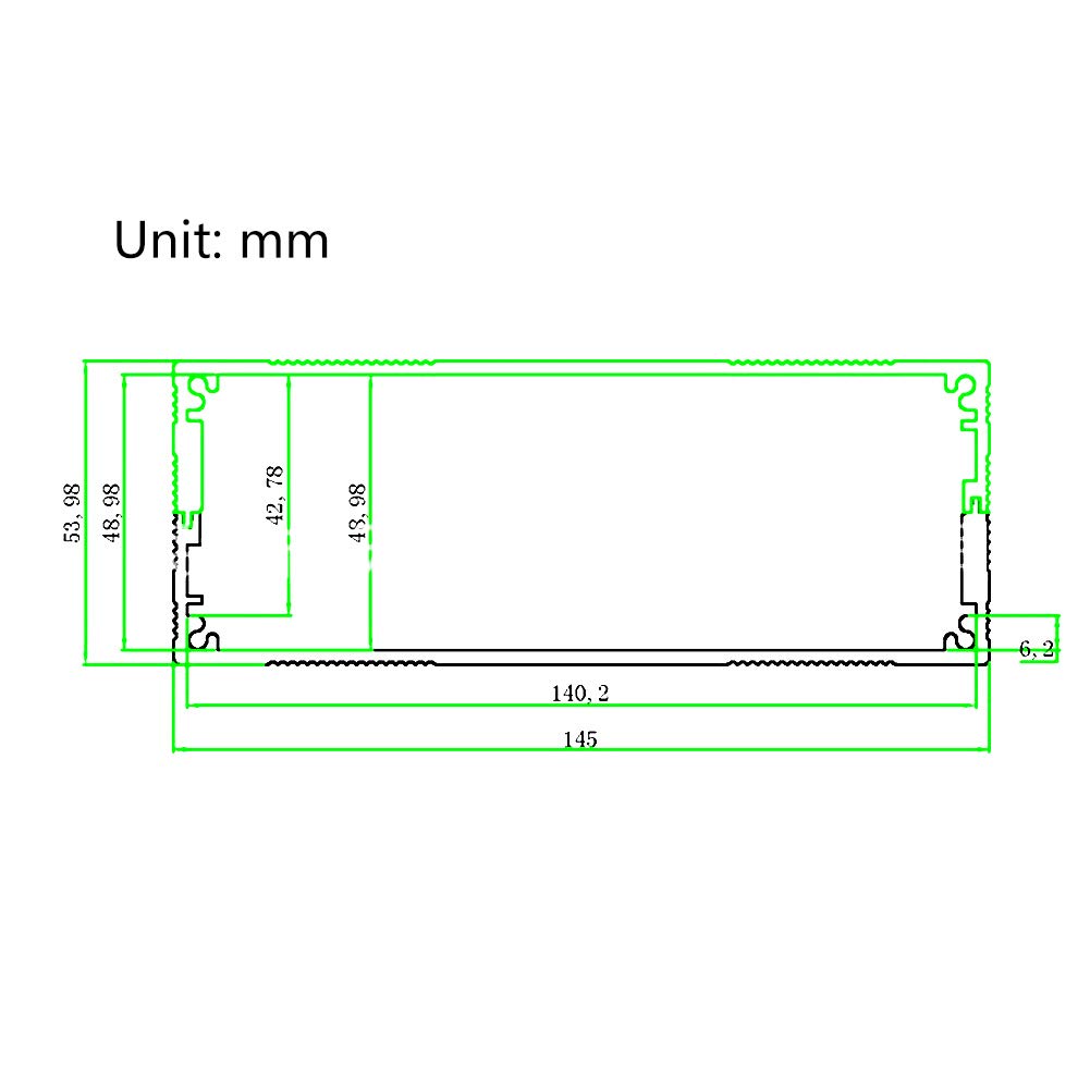 Keenso Aluminiowe Pudełko Projektowe -typ Typu Srebrna Obudowa Elektroniczna do Wyładowania Ciepła Aluminiowa Pokrywa 54x145x150mmmmm
