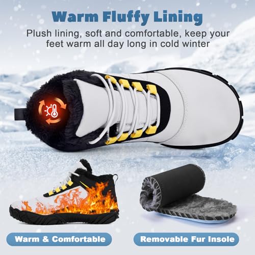 Image of Winter Hike Barefoot Boots Women, Snow Boots for Women | Winter Hike Barefoot Boots Women, Wide Toe Waterproof Hiking Non-Slip Ankle Shoes