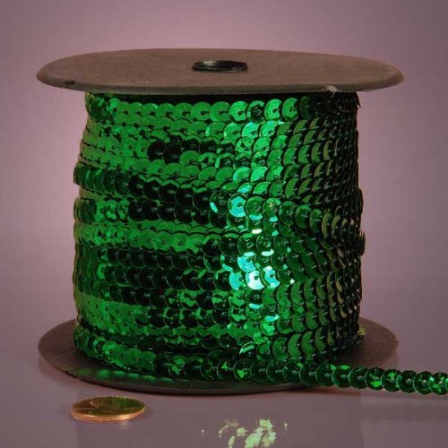 Emerald Green Metallic Sequins, 6mm X 80Yd