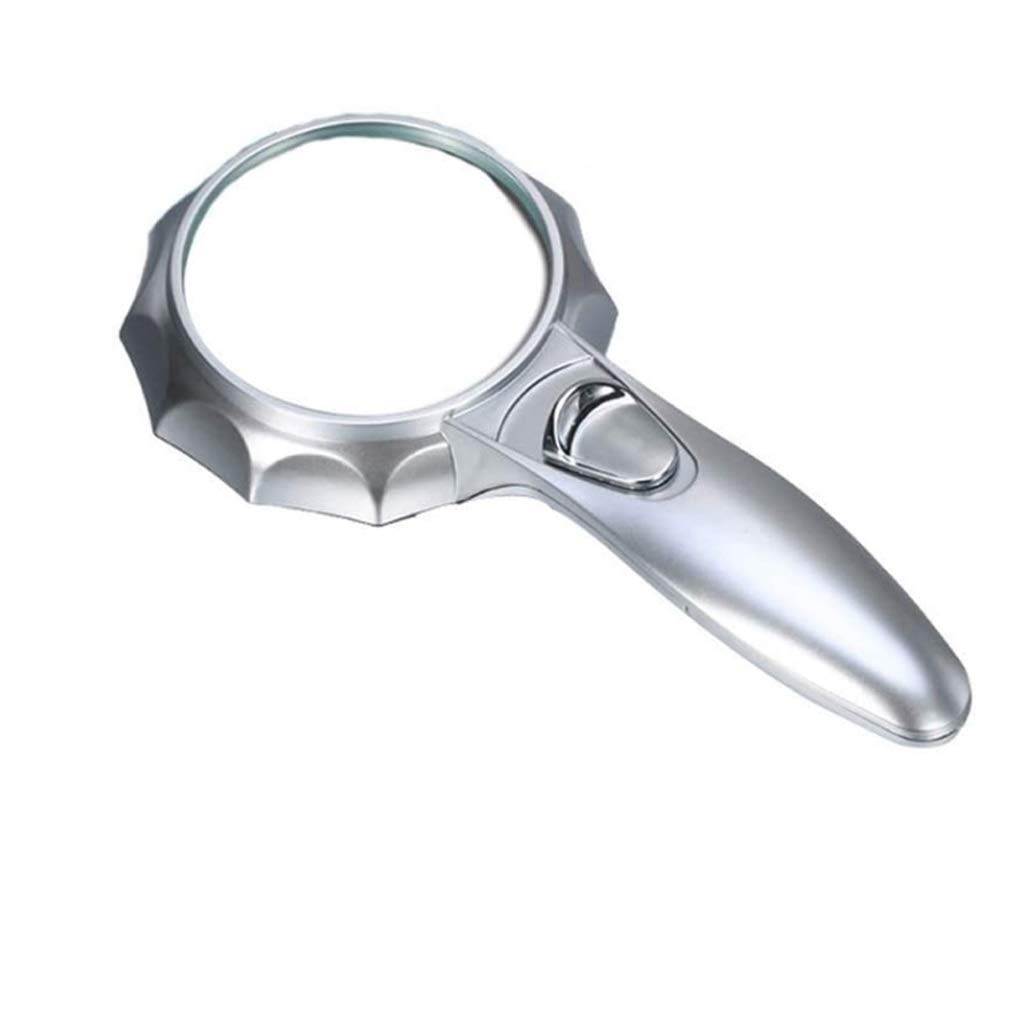 MQPALZKD Reading Magnifying Glass 4X Handheld LED lighting Magnifier for Book ﻿