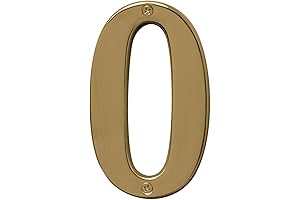 Hy-Ko Products BR-51PB/0 Prestige 5" Polished Brass House Number 0