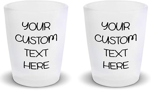 Vasos de chupito Bar Accesorios Personalizado Texto Alcohol Bar Suministros Conjunto de 2 Cerámica 2 Oz