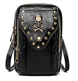 Punk Gothic Skull Carry Purse Women Handbag Single Shoulder Waist Bag Cell phone Wallet Steampunk Retro Women Travel Purse Motorcycle Bag Stud Rivet Fashion,Black,803,Small -  nice--buy