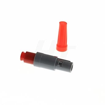 HangTon 1P Test Measurement Plastic Connector Circular Male Straight Plug PAG Push-Pull Colorful Solder Crimp Bend Relief Probe 2pcs (2 Pin, Plug)