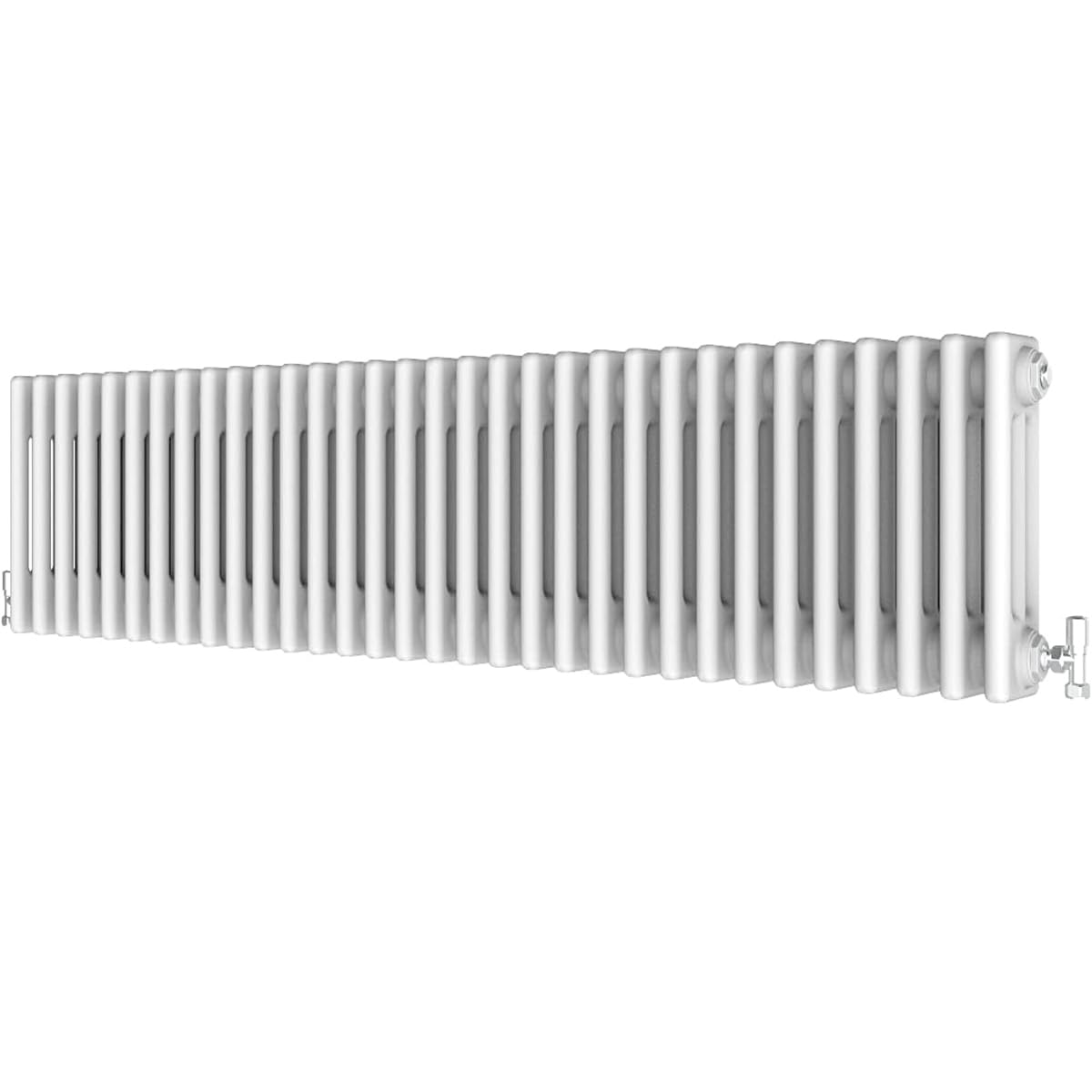 Radbliss Horizontal Traditional 3 Column Radiator 300x1460mm White Cast Iron Style Design RAD Central Heating