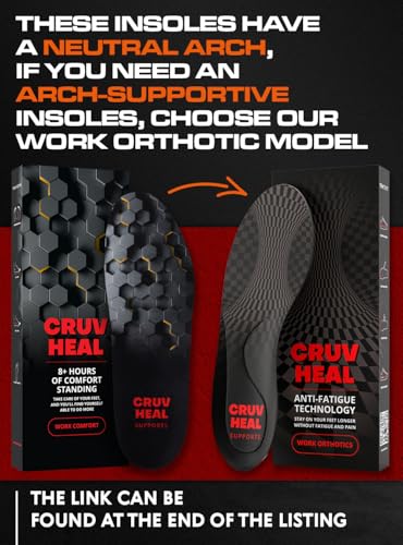 Image of 2 Packs of Work Comfort Orthotic Insoles - Anti Fatigue Shoe Insert Men Women - Low Arch Support - Shock Absorption - Foot Pain Relief - Work Boot Insoles (XXL, Black)