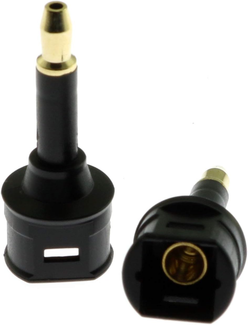 E-outstanding 2PCS Digital Fiber Optic Toslink Female to 3.5mm Toslink Mini Male Adapter for Audio