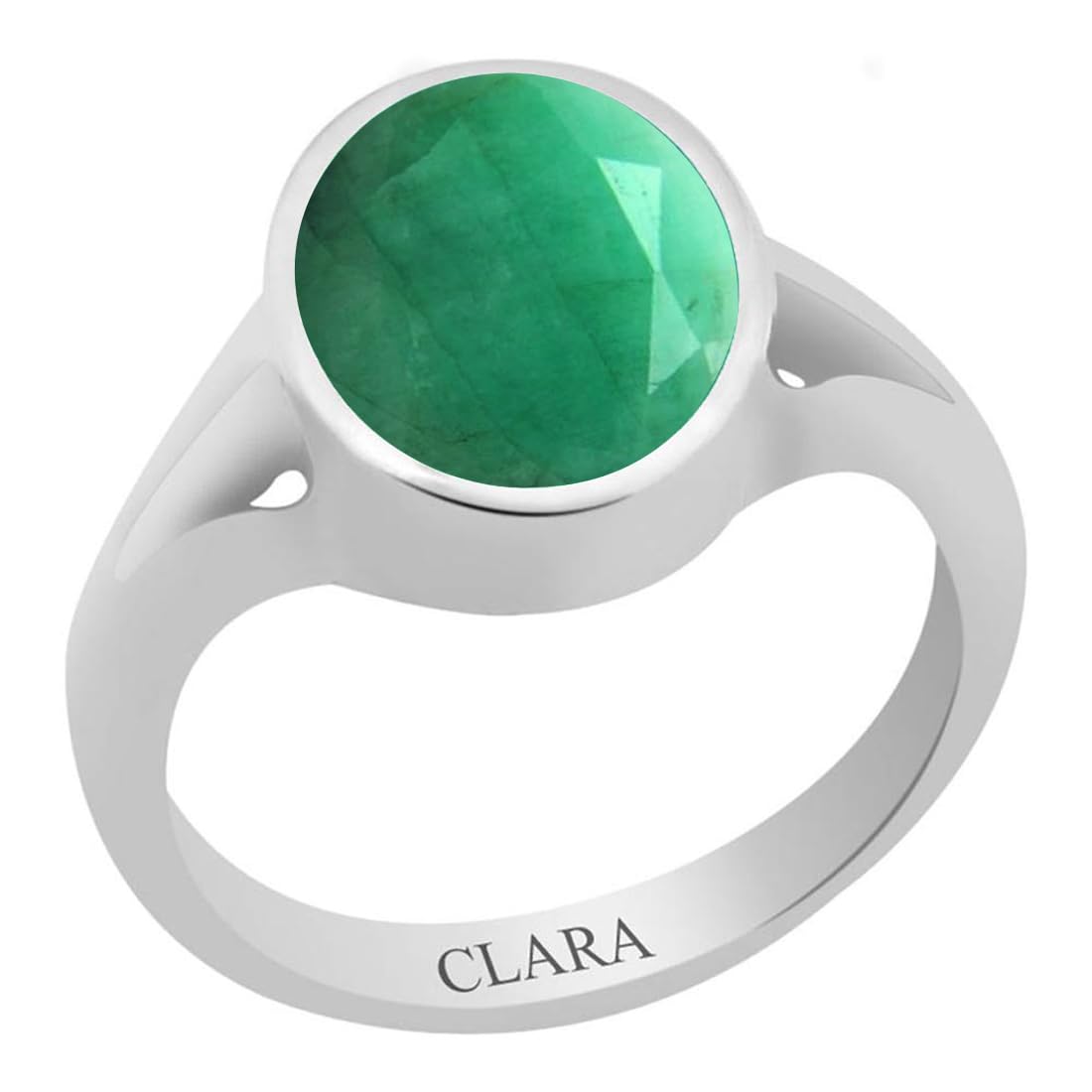 clara Certified Emerald (Panna) 6.5cts or 7.25ratti Zoya Silver Ring for Men and Women-picture-25