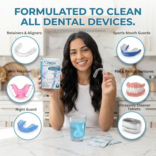 Retainer Fresh Retainer Cleaner Tablets - Denture Cleaner, Retainer Cleaning Tablets, Mouth Guard Cleaner, Aligner Cleaner, Brite Retainer Tablets 120 Tablets 4 Month - View 6