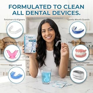 Retainer Fresh Retainer Cleaner Tablets - Retainer Cleaning, Mouthguard Cleaner, Denture Cleaning, Aligner Cleaner, Brite Retainer Tablets - 36 Tablets 1 Month