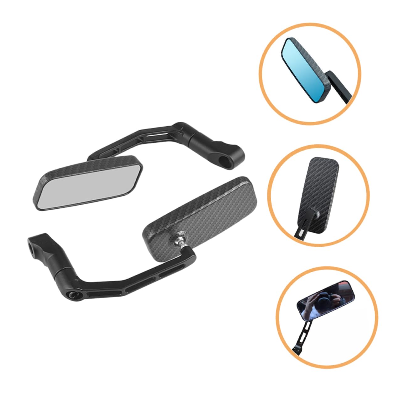 BESPORTBLE 1set Specchietti Retrovisori Per Scooter Design Modificato Antiriflesso Compatibili Con Manubri Di Varie Visibilità Chiara e Ampia Materiali Durevoli e Stile Accattivante