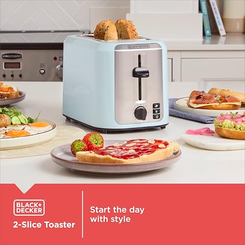 BLACK+DECKER 2-Slice Toaster with Extra-Wide Slots, Surf Spray - Image 2