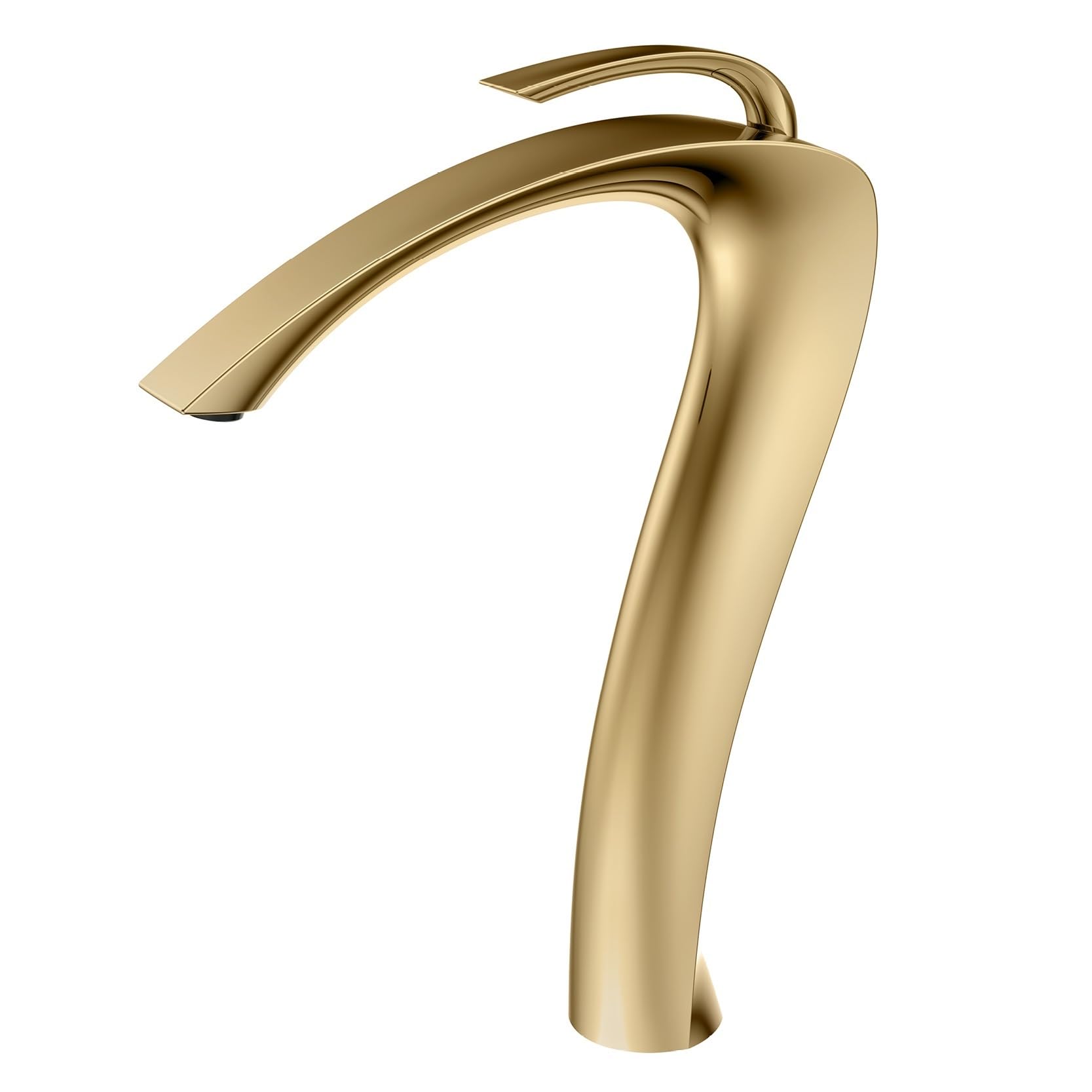 Bathroom Vanity Faucet Modern Deck Mounted Basin Tap with Anti-Leak Ceramic Valve Hot/Cold Water Control(Brushed Gold,G3/8)