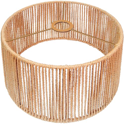 Image of Hanging Light Rattan Lamp Shades Boho Lamp Shade 12.6in x 6.7in