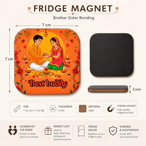 Image of nawema Rakhi for Brother Gift Set for Big Brother & Little Brother | 2 Mugs, 2 Evil Eye Rakhis, Fridge Magnet, Roli Chawal & Greeting Card | Raksha Bandhan Brother Gift Combo ((Big Little-5)-EA)