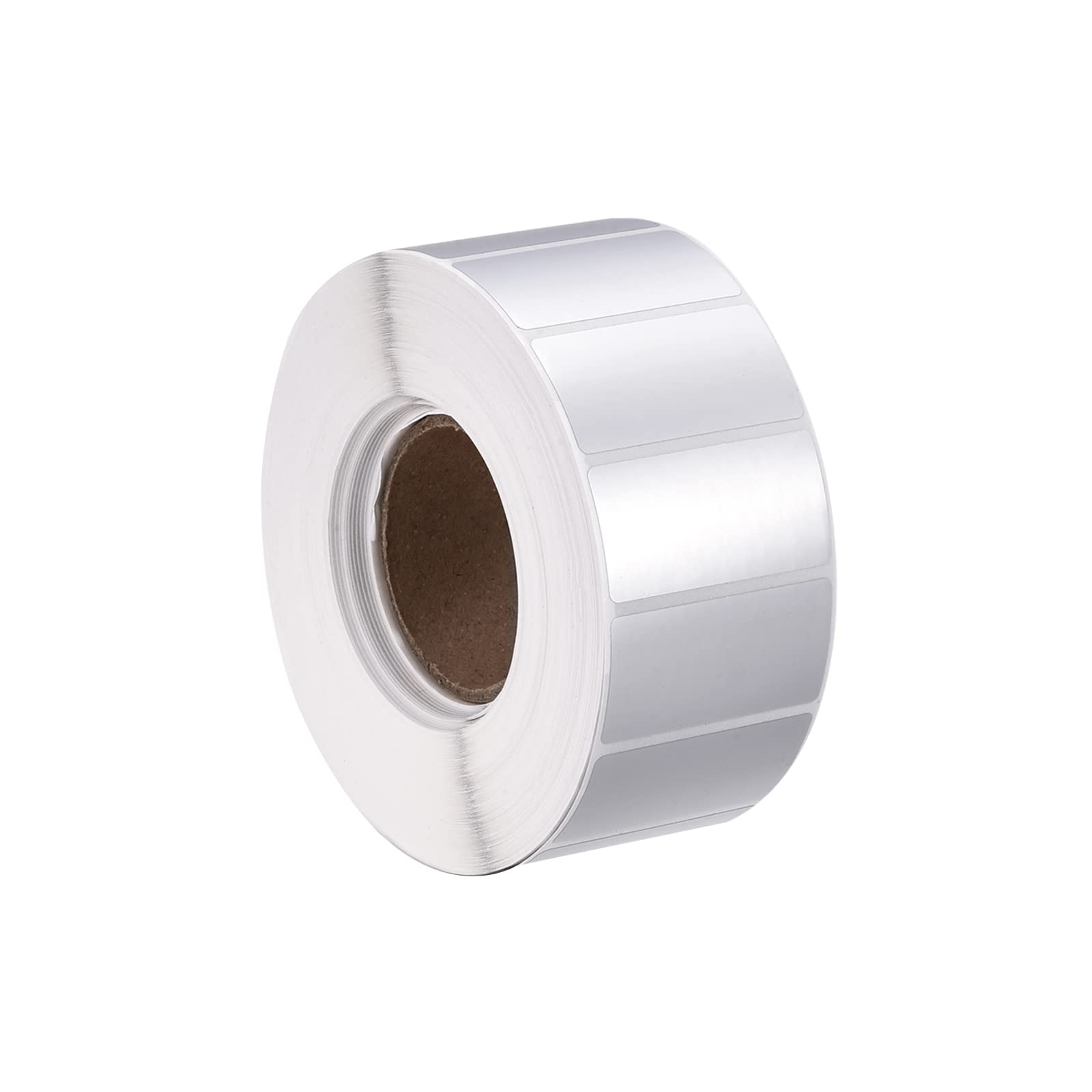 MECCANIXITYDirect Rectangle Label Sticker Metallic Silver 2x1.18 Inch in 1 Row for Packaging, Craft Projects 1500 Labels 1 Roll