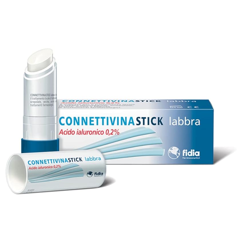 Immagine del prodotto Connettivinastick labbra Fidia farmaceutici | Stick labbra da 3 g a base di Acido ialuronico 0,2% | Per labbra danneggiate, secche e screpolate