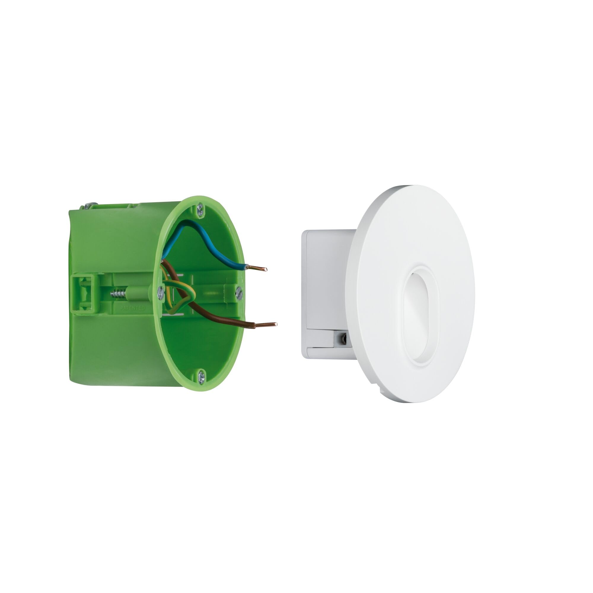 Paulmann 92924 LED Einbauleuchte Wandeinbauleuchte rund incl. 1x1,7 Watt Einbaustrahler Weiß Spot Kunststoff Einbaulampe 2700 K