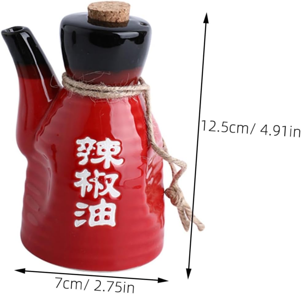 Hemoton Chili Oil Dispenser Olive Oil Bottles Vintage Vinegar Cruet Ceramic Vinegar Dispenser Bottle with Pourers Condiment Container Soy Sauce Liquid Condiment Can