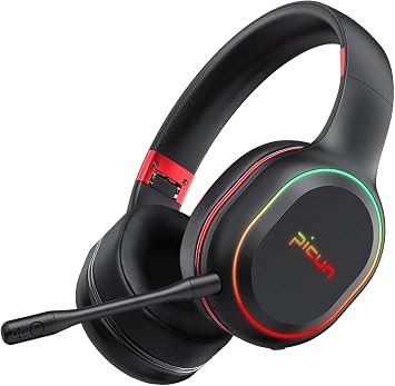 NONCHI Wireless Bluetooth Headphones, Noise Cancelling Over Ear Headphones with Mic, Deep Bass Foldable Headset with Memory Foam Ear Cups, 60 Hours Playtime, for Travel, Home Office,Red