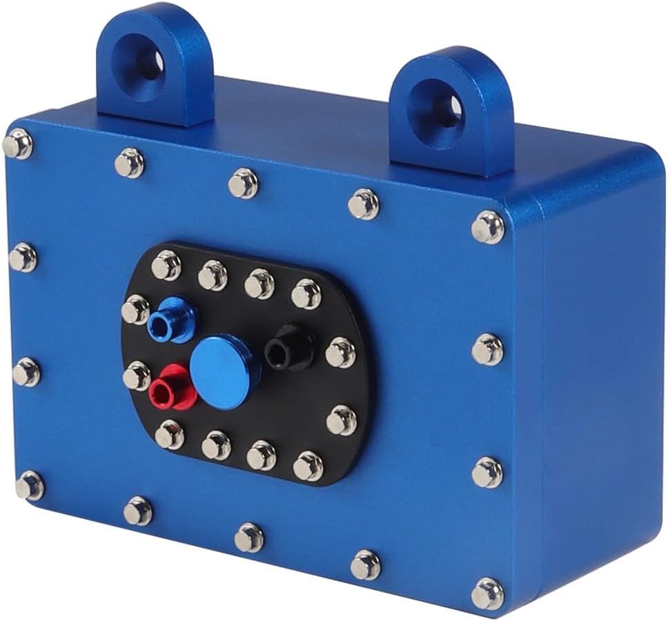 1/10 RC Crawler Receiver Box CNC Aluminum Alloy Scale Fuel Cell Receiver Box for 1/8 1/10 Axial Yeti Rock RC Crawler SCX10 VS4-10 TRX4 (Blue)