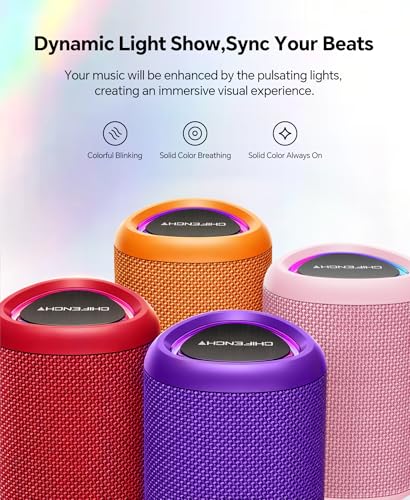Image of Portable Bluetooth Speaker Beach Essentials: IPX5 Waterproof for Outdoor /Powerful HD Sound /Dynamic Light /All Day Playtime /Wireless BT 5.3 /TWS Pairing, Travel|Camping|Pool Accessorie, School Supplies