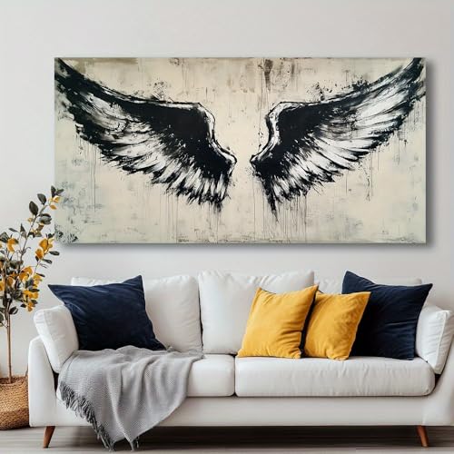 Cuadro decorativo de pared Alas Negras para renovar el diseño del salón con un lienzo moderno