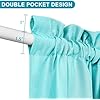 Hiasan French Door Curtains Privacy, Rod Pocket Semi Sheer Front Curtain for Door Window, 1 Panel (Aqua, W 24 inch x L 40 inch)