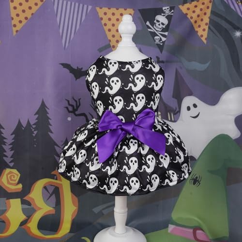 Disfraz para perro calabaza con lazo estilo Halloween miniatura 6