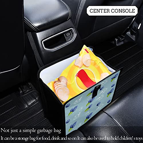 Image of Blueberry Car Trash Can Cute Fruit Foldable Hanging Car Trash Bag Bin Auto Garbage Can Leak-Proof Car Organizer(Large)