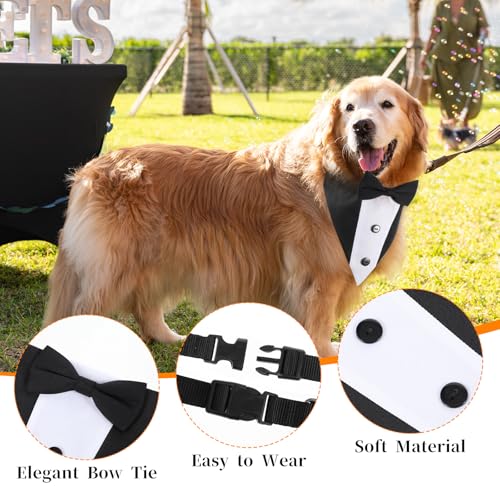 Hund Smoking Bandana Halsband Hochzeit Fliege für Hunde Fliege Verstellbar für Krawatte Haustiere Formelle Halsketten Hund Welpe Kätzchen Hochzeit Geburtstag Schwarz Weiss
