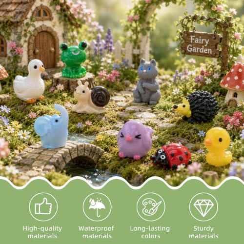 Image of FEXIA 55 Pcs Mini Resin Animals 55 Styles Tiny Animals Figurines Desk Pets