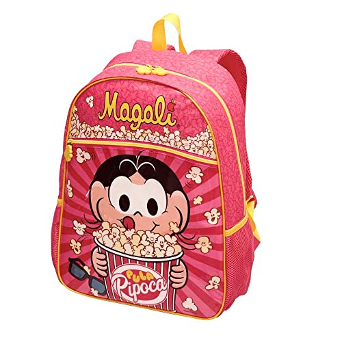 Mochila De Costas Magali Pula Pipoca Turma Da Monica G Cor: Rosa