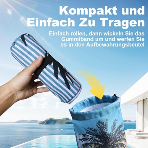 Asbtos Strandtuch Groß, 180 x 100 cm Doppelseitig Strandhandtuch, Schnell Trocknendes, Weiches, Leichtes, Pflegeleicht, Sandfreies Microfaser Handtücher für Reise Urlaub Schwimmen Camping, mit Tasche