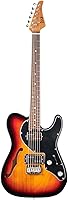 Vista 1 de EART E-TT72 Guitarra eléctrica de cuerpo semihueco de 6 cuerdas, capacidad de juego versátil, potentes pastillas Humbucker guitarras de puente fijo