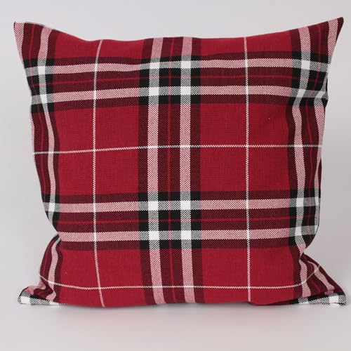 Hans-Textil-Shop Premium Kissenbezug Streifen Karo Kalis - Gestreift, Kariert, Kissen, Kissenhülle, Kopfkissenbezug, Sofakissen, Couchkissen, Dekokissen, Zierkissen, Deko, Sofa (Rot, 40 x 40 cm) – Bild 3