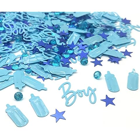 Baby Shower Confetti - Its A Boy, Glitter Confetti Sprinkles for Birthday Party Table Scatters Decoration, Table Scatter Confetti Baby Gender Reveal Jungle Birthday Decorations A3BSZX(boy) Cover