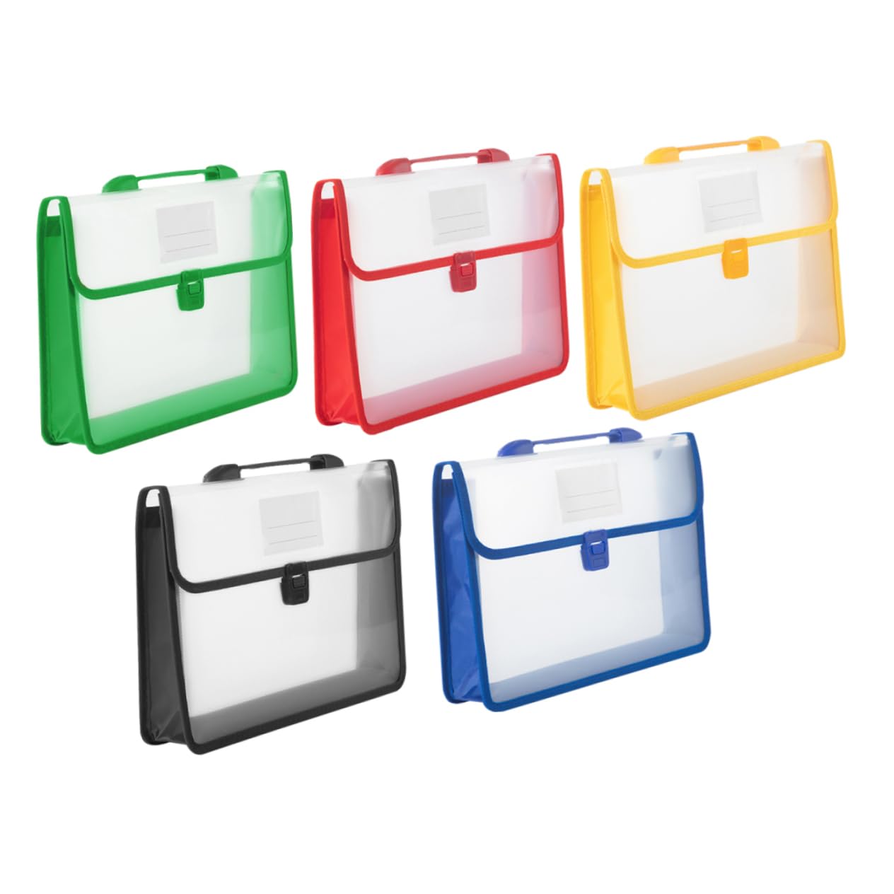 Uonlytech Borsa Porta Documenti A4 5 Pezzi Set, Custodia per Documenti Anti-umidità in Pp Resistente, Organizzatore di File Leggero per Ufficio e Lavoro Uomo Donna