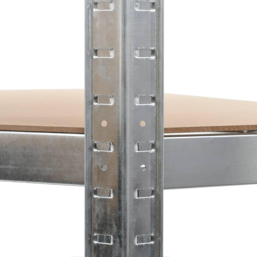 Générique Étagère d'angle à 5 Niveaux Argenté Acier et Bois d'ingénierie,Entreprise & Industrie,Stockage Industriel,Étagères industrielles,Argent,24.5 KG,144264