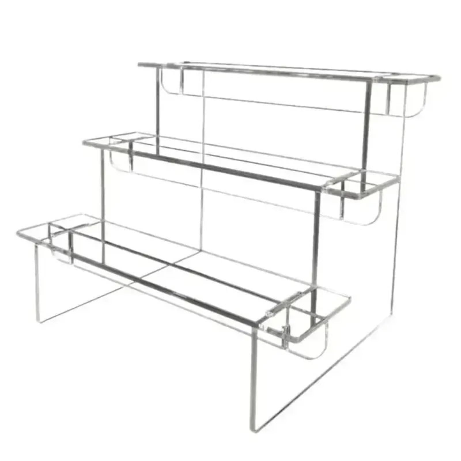 QuxetlRyz Perfume Organiser Display Risers Models 3-Tier Display Stand Transparent Ladder Riser Rack For Cupcake Perfume Jewelry Doll Figures