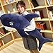 MEKTSA 45-130cm Lustige Biss Hai Plüschtier Gefüllte Nette Tier Lesekissen Kissen Geschenk Für KinderMädchen 105cm Hai