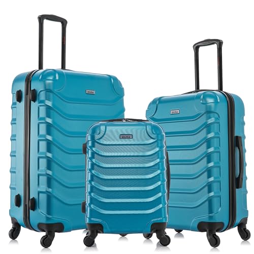 Image of InUSA ENDURANCE Luggage with Spinner Wheels | Spacious Durable Lightweight Hardshell Suitcase, Travel Sets with Handle and Trolley | (20in, 24in, 28in) 3 Piece Luggage Set | Teal