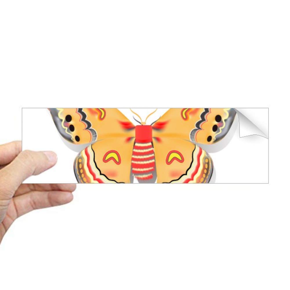 Autocollant papillon chinois 3D orange pour personnaliser un salon zen