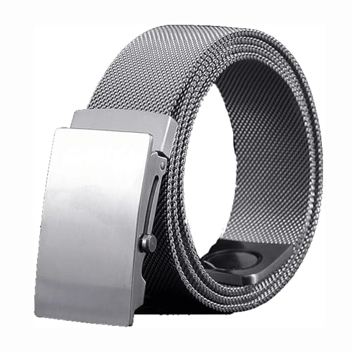Simple Belt Stainless Steel Belts with Roller Buckle Men's Belts Ratchet Web Belt for Men Metal Braided Magnetic Belt Men